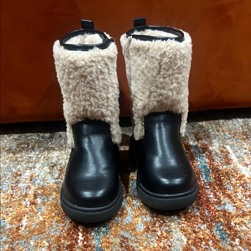 Zara Black and Cream Kids Boots